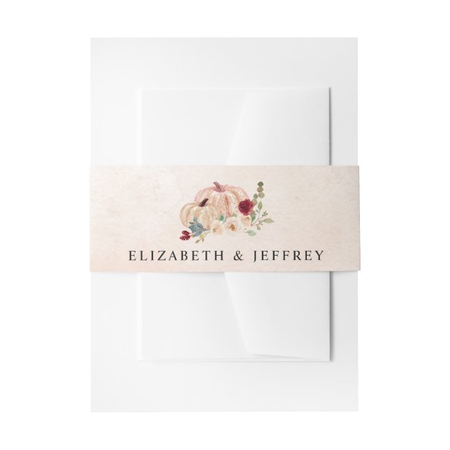 Cintas Para Invitaciones Rustic Modern Pumpkins Country Fall Wedding (Anverso Ejemplo)