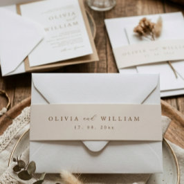 Cintas Para Invitaciones Rustic Modern Script Personalized Wedding 