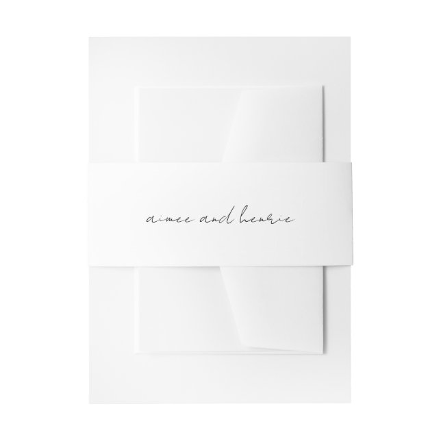 Cintas Para Invitaciones Rustic Script Modern Wedding (Anverso Ejemplo)
