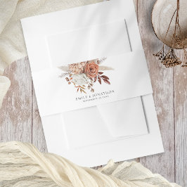 Cintas Para Invitaciones Rustic Terracotta Florals Nombres Boda de fecha