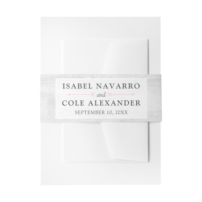 Cintas Para Invitaciones Rustic Wood & Boho arresta al Boda de nombres de p (Anverso Ejemplo)