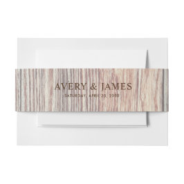 Cintas Para Invitaciones Rustic Wood Texture Wedding Invitation Belly Band