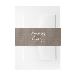 Cintas Para Invitaciones Rústica Burlap Viejo Barn Country Wedding