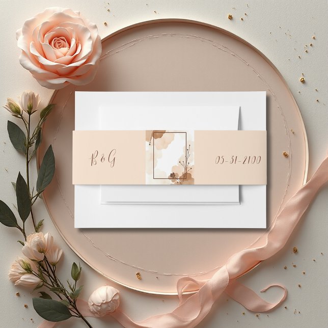 Cintas Para Invitaciones Rústica Floral Boho beige Boda (Subido por el creador)