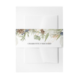 Cintas Para Invitaciones Rústica vegetación de bosques y pineconas