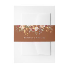 Cintas Para Invitaciones Rústico Boda floral de Terracota Borgoña