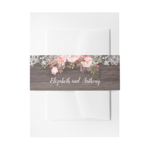 Cintas Para Invitaciones Rústico floral rosa