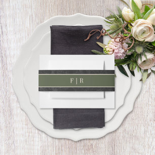 Cintas Para Invitaciones Rústico invierno Berries y Boda negro de pino
