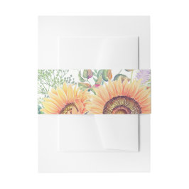 Cintas Para Invitaciones Rústico | Pintura de girasoles de campo