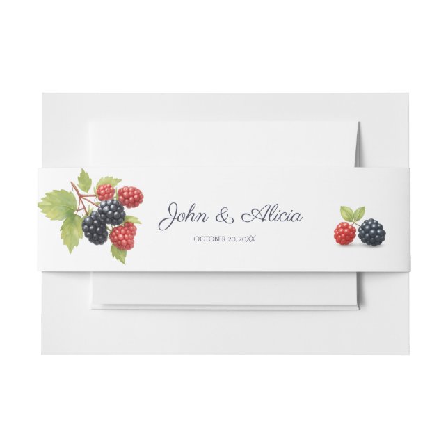 Cintas Para Invitaciones Rústico romántico otoño Boda de Berry de vuelta (Anverso Ejemplo)