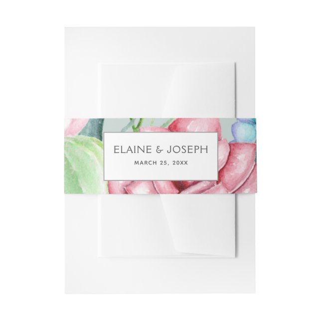 Cintas Para Invitaciones Rústico Suculento Cactus Rosa Floral (Anverso Ejemplo)