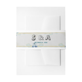 Cintas Para Invitaciones S & A Banda Minimalista de Floral Azul para Boda