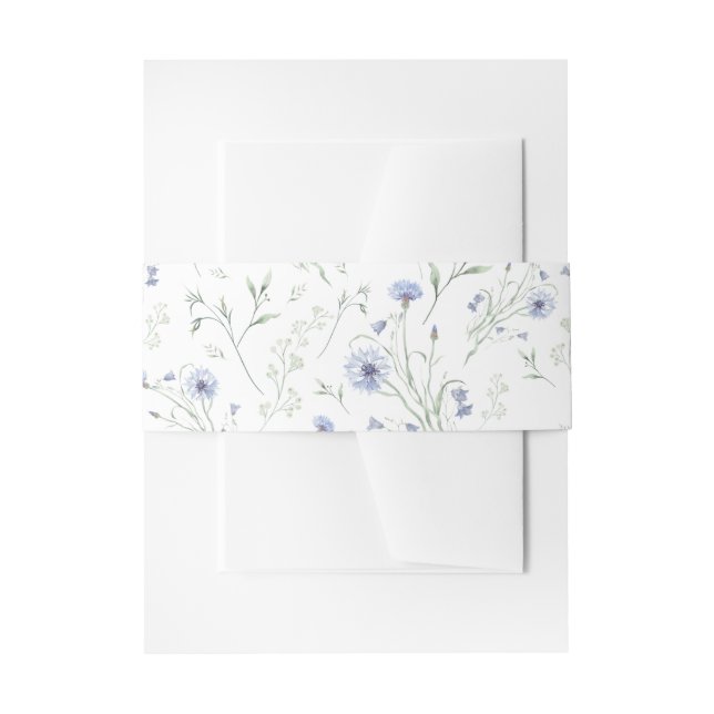 Cintas Para Invitaciones Sage Blue Watercolor Wildflower (Anverso Ejemplo)