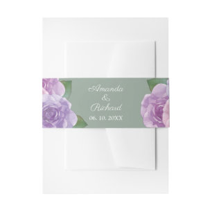 Cintas Para Invitaciones Sage Dusty Púrpura Rosa Watercolor Floral Boda  