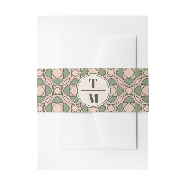 Cintas Para Invitaciones Sage Green Art Deco Wedding Invitation Belly Band (Anverso Ejemplo)