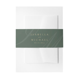 Cintas Para Invitaciones Sage Green Classic Elegance Monograma Boda