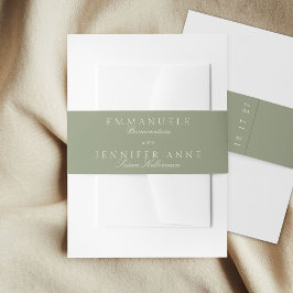 Cintas Para Invitaciones Sage Green Cream Elegant Script Formal Al Boda