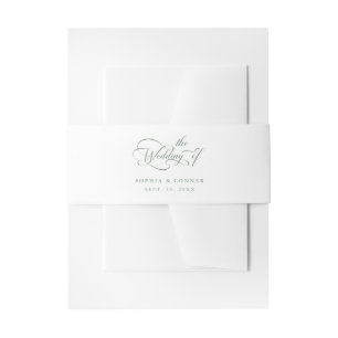 Cintas Para Invitaciones Sage Green Elegant Charm Script Boda
