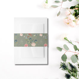 Cintas Para Invitaciones Sage Green Floral Design Garden Wedding