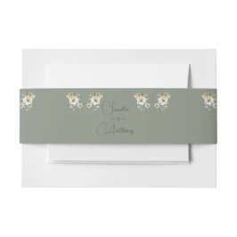 Cintas Para Invitaciones Sage Green Floral wedding invitation  Belly
