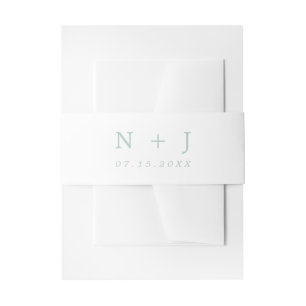 Cintas Para Invitaciones sage green minimalista simple boda moderno
