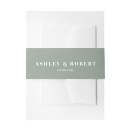 Cintas Para Invitaciones Sage Green Modern Wedding Invitation