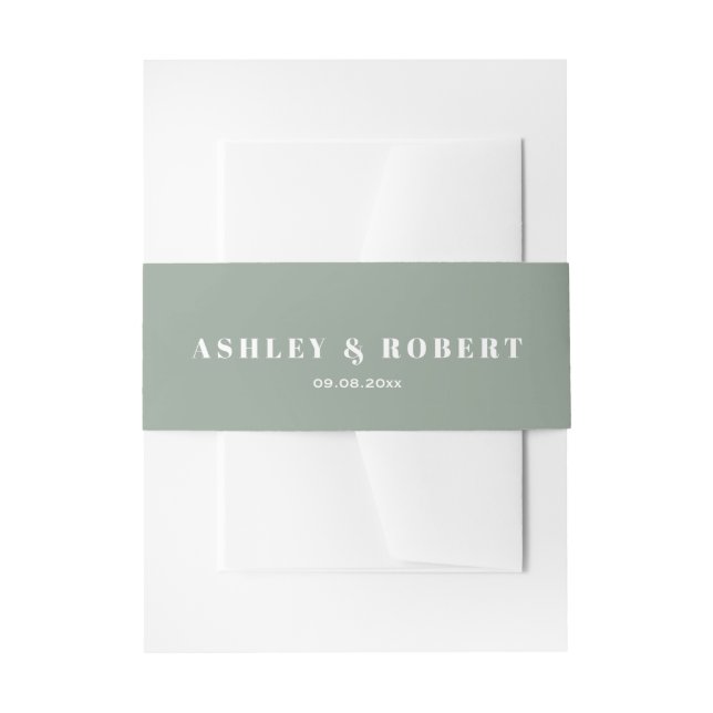 Cintas Para Invitaciones Sage Green Modern Wedding Invitation (Anverso Ejemplo)