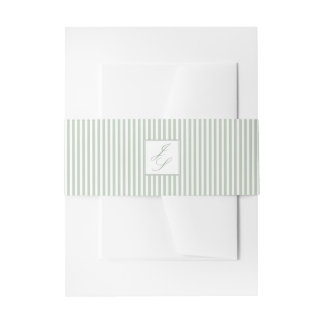 Cintas Para Invitaciones Sage Green Script Monogram Wedding Belly Band