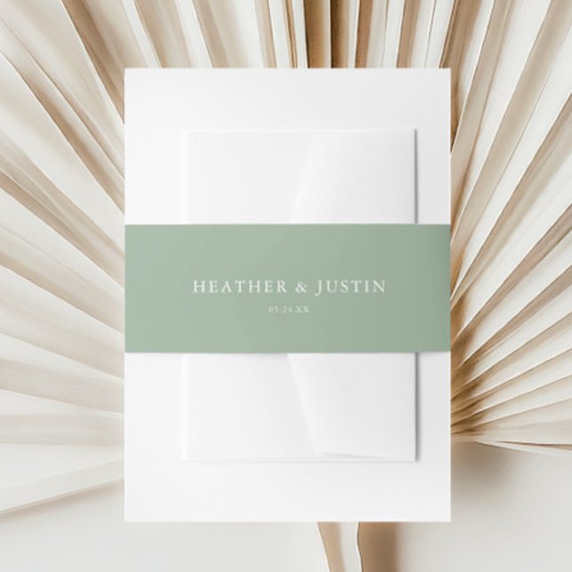 Cintas Para Invitaciones Sage Green Summer Rustic Simple Boda (Subido por el creador)
