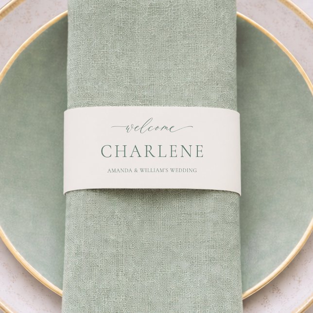 Cintas Para Invitaciones Sage Green Wedding Belly Band Wrap (Subido por el creador)