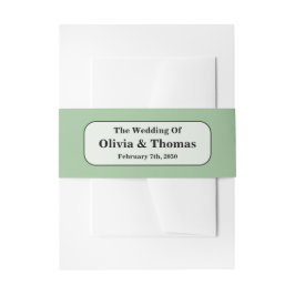 Cintas Para Invitaciones Sage Green Wedding Invitation Belly Band