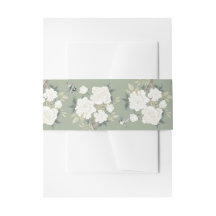Sage Green White Chinoiserie Boda Floral