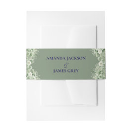 Cintas Para Invitaciones Sage Green White Floral Wedding