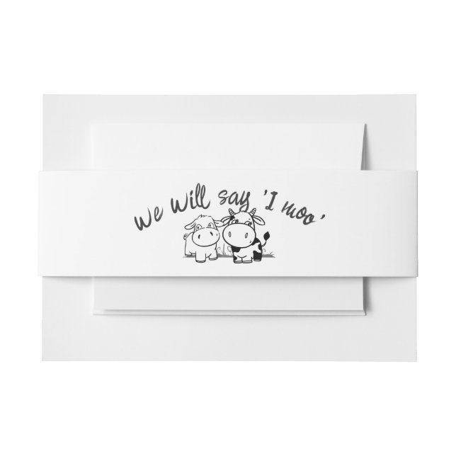 Cintas Para Invitaciones Santa Vaca Daremos Mi Boda De Moo (Anverso Ejemplo)