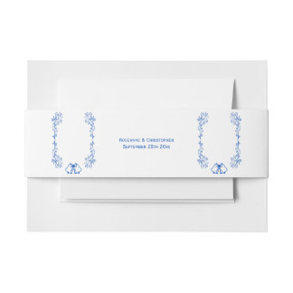 Cintas Para Invitaciones Sapphire Wedding Invitación Belly Banda Bells