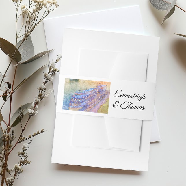 Cintas Para Invitaciones Savannah GA River Street Sunset Boda (Subido por el creador)