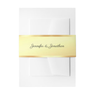 Cintas Para Invitaciones Script de caligrafía Plantilla de Faux Gold de tex