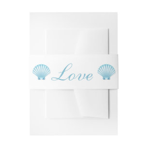 Cintas Para Invitaciones Seashell Shell Beach Nautical Elegtical Blue Boda