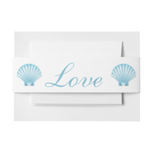 Cintas Para Invitaciones Seashell Shell Beach Nautical Elegtical Blue Boda
