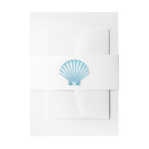 Cintas Para Invitaciones Seashell Shell Beach Nautical Elegtical Blue Boda