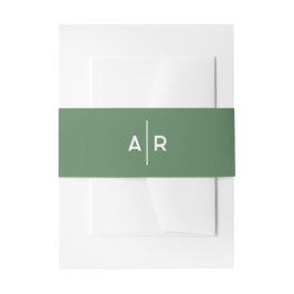Cintas Para Invitaciones Sello de sobre elegante minimalista verde, boda