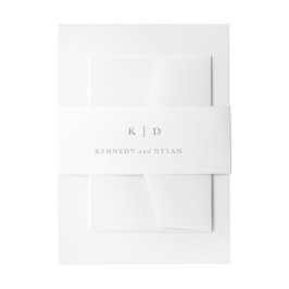 Cintas Para Invitaciones Sencilla Boda Azul Polvorienta Elegante