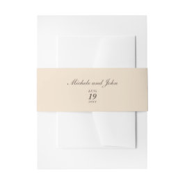 Cintas Para Invitaciones Sencillas bandas de Belly beige-crema