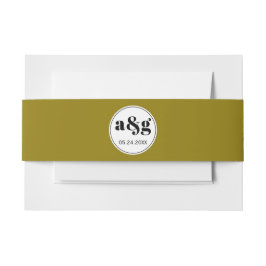 Cintas Para Invitaciones Sencillas y elegantes iniciales negras boda verde