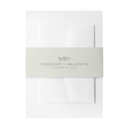 Cintas Para Invitaciones Sencillo Boda Verde Floral Timeless Floral