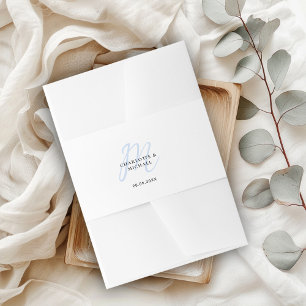 Cintas Para Invitaciones Sencillo, elegante, monograma boda