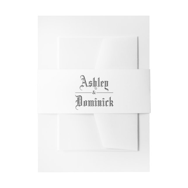 Cintas Para Invitaciones Sencillo Gótico Negro Y Blanco Elegante (Anverso Ejemplo)