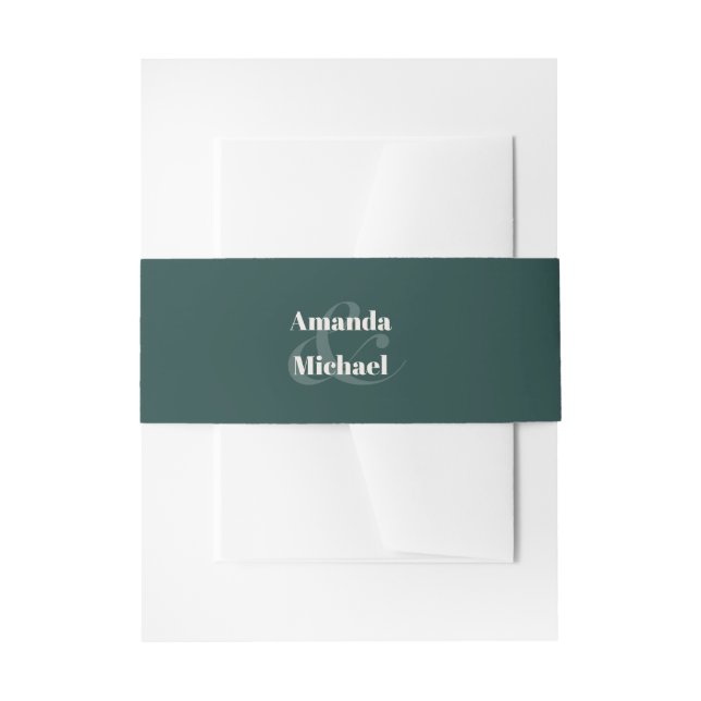 Cintas Para Invitaciones Sencillo Verde Esmeralda Moderno Minimalista (Anverso Ejemplo)
