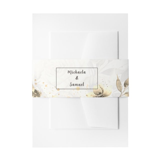 Cintas Para Invitaciones Sepia Rosa - Faja ventral (Anverso Ejemplo)