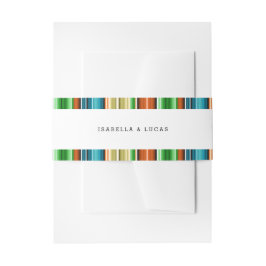 Cintas Para Invitaciones Serape Rayas verticales de verano | Boda